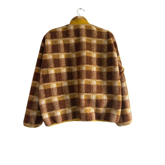 JW Anderson x Uniqlo Collab Yellow Brown Plaid Womens Fleece Jacket Extra Small - Picture 3 of 8